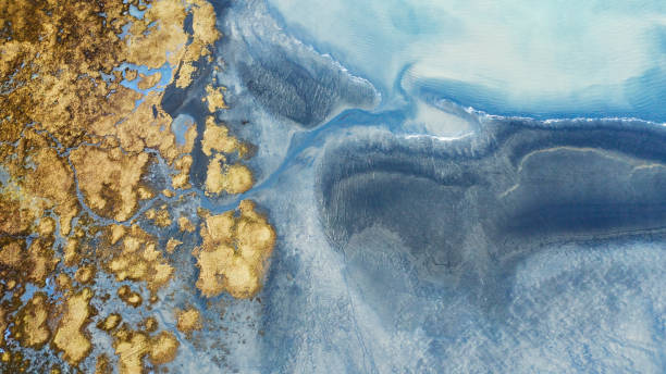 istock Icelandic coastline aerial view drone shot 1124223840