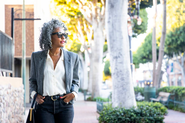 istock Confident Black Woman Walking in City 1124224485