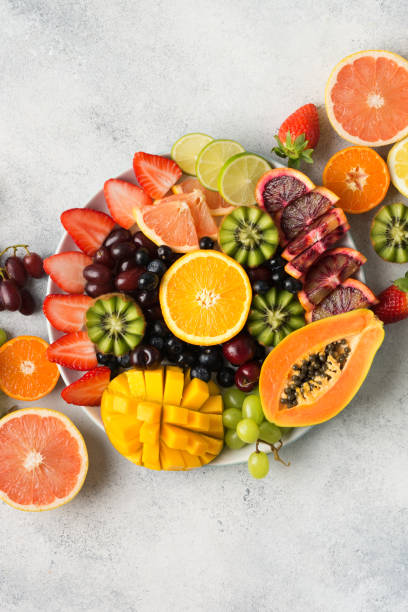 istock Raw fruits berries platter 1124226367