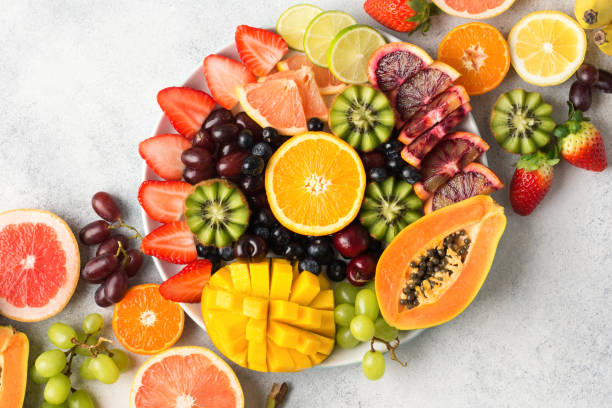 istock Raw fruits berries platter 1124226378