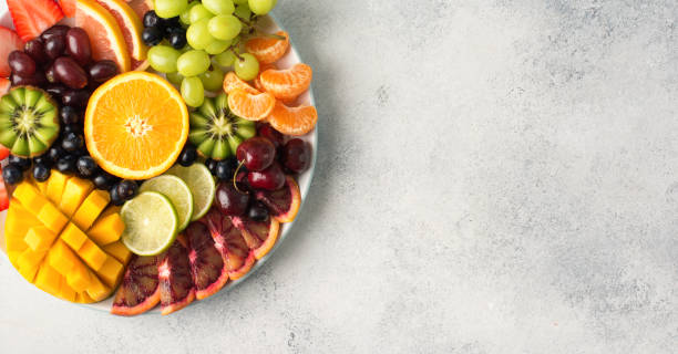 istock Raw fruits berries platter 1124226446