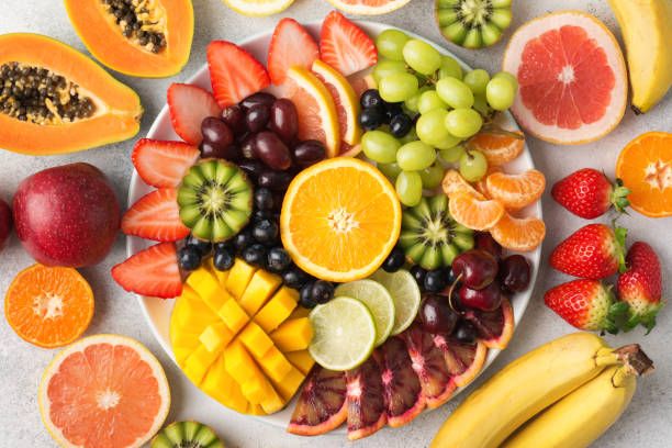istock Raw fruits berries platter 1124226454