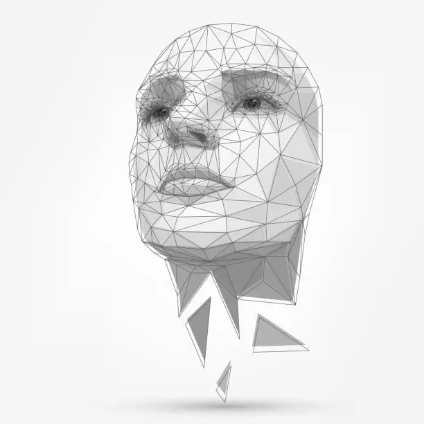 Vector illustration of Polygonal face
