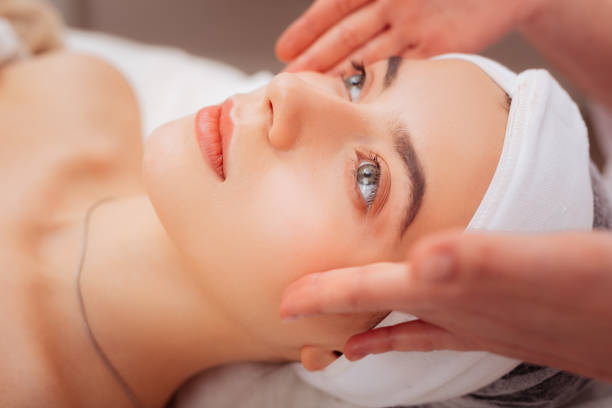 istock Top view of a beautiful young womans face 1124229338