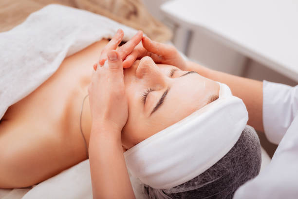 istock Nice relaxed young woman closing her eyes 1124229423