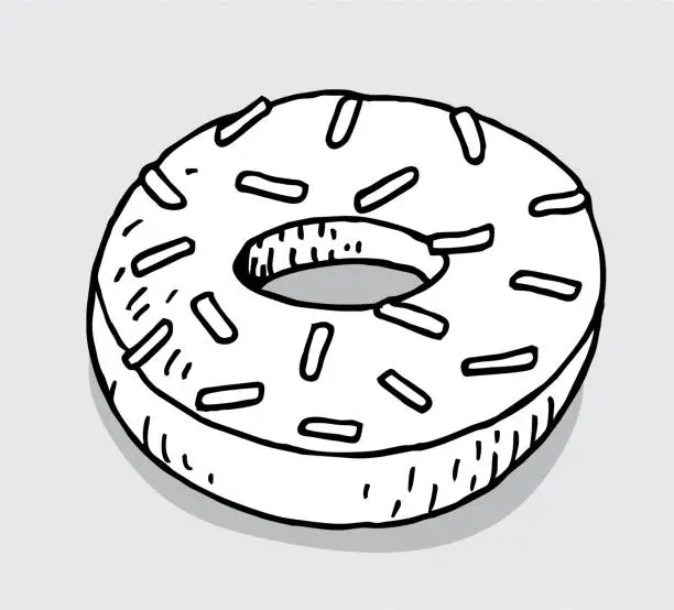 Vector illustration of Hand drawn donut