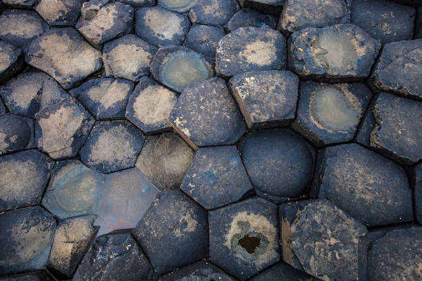 istock Hexagon Shaped Basalt Formations of the Giants Causeway 1124230562