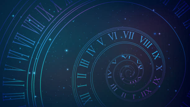 ilustrações de stock, clip art, desenhos animados e ícones de spiral clock. time, eternity metaphor - 1750