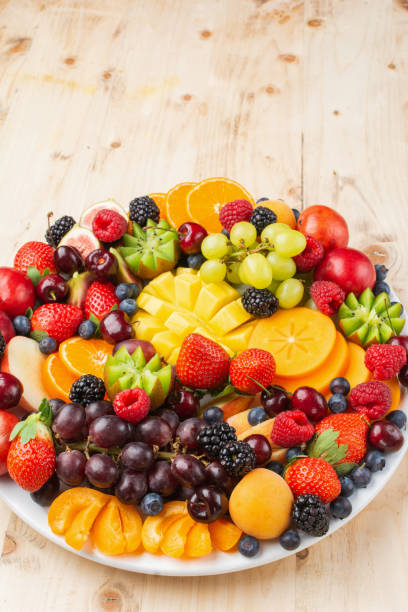istock Raw fruits berries platter 1124236884