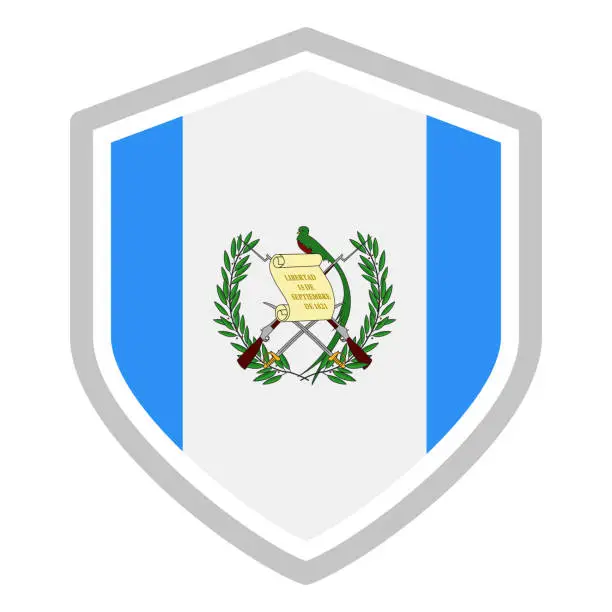 Vector illustration of Guatemala - Shield Flag Vector Flat Icon