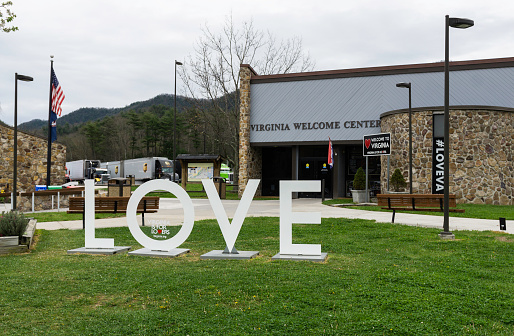 The Virginia Welcome Center, located in Rocky Gap, VA, on the border with West Virginia. It provides travelers with information about the state.