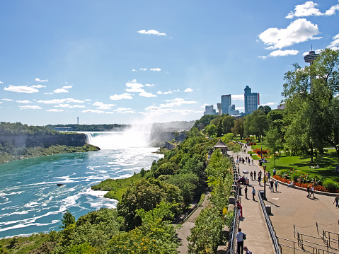 Niagara Falls, Canada - July 11, 2014: Niagara Falls, a complex of waterfalls on the Niagara River.