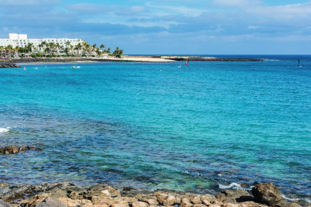 istock Las Cucharas beach in Costa Teguise, Lanzarote 1124238403