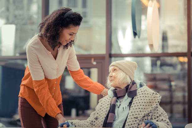 istock Cheerful nice aged woman feeling very optimistic 1124238457