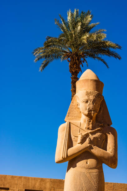 sculpture of ramesses the ii in karnak temple, luxor, egypt. - safaga imagens e fotografias de stock