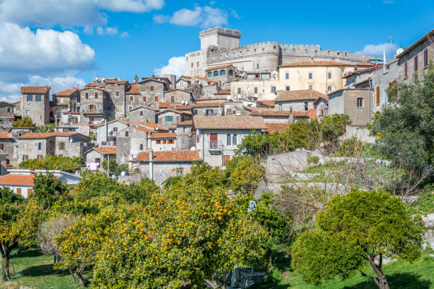 Scenic sight in Sermoneta, medieval village in Latina Province, Italy Scenic sight in Sermoneta, medieval village in Latina Province, Italy village lazio photography sermoneta stock pictures, royalty-free photos & images