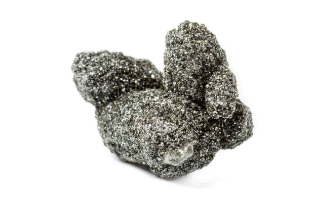 istock Macro mineral stone chlorite in quartz on a white background 1124242423
