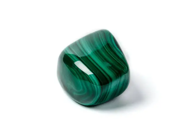 Photo of Macro Malachite mineral stone on white background