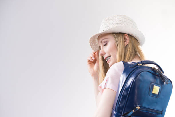 istock Young woman going to school 1124247978