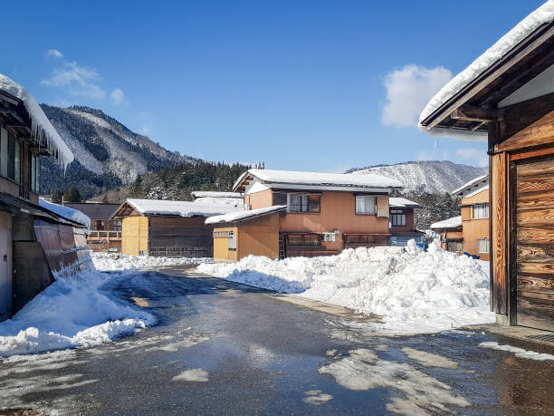 istock Shirakawa-go village with snow in winter 1124251874
