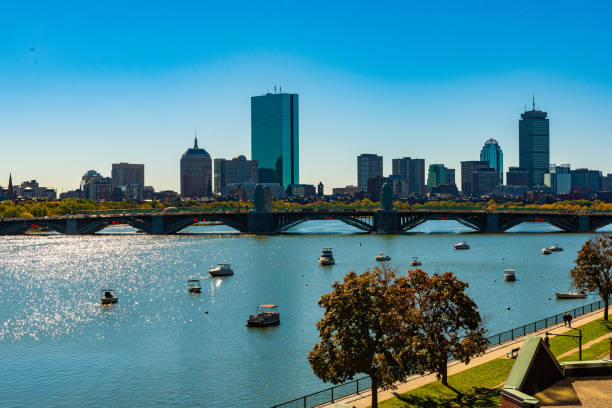 istock Beautiful Skyline with Longfellow Bridge in Boston, Massachusetts, USA 1124253430