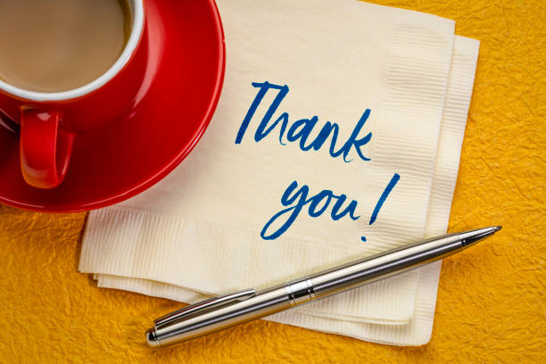 istock Thank you phrase on napkin 1124256744