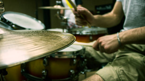 istock Play the drums, drummer, music, close up 1124258305
