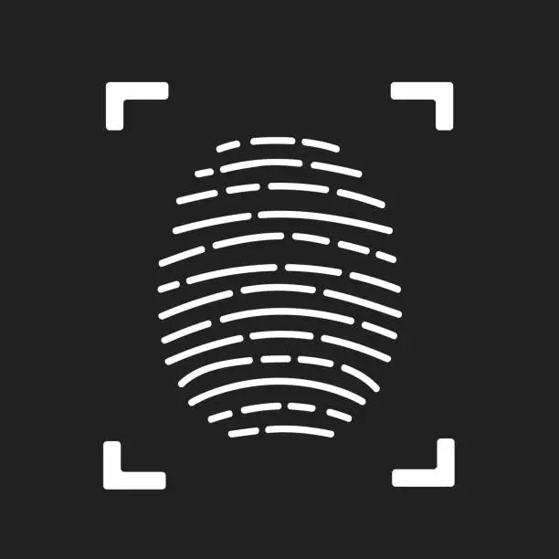 Vector illustration of Fingerprint scanning icon for apps with security unlock stock vector