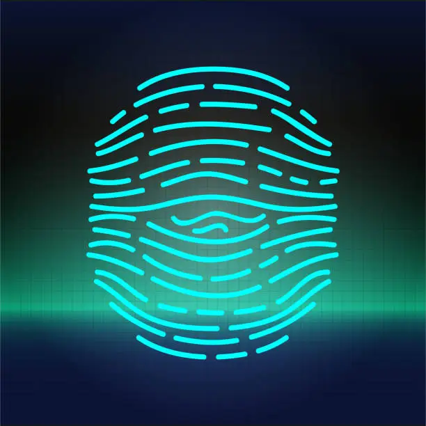 Vector illustration of Fingerprint on a blurred background. Vector illustration