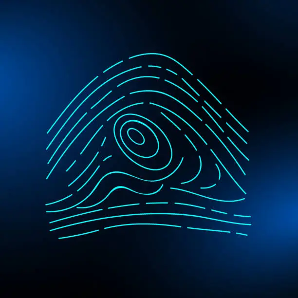 Vector illustration of Fingerprint on a blurred background. Vector illustration