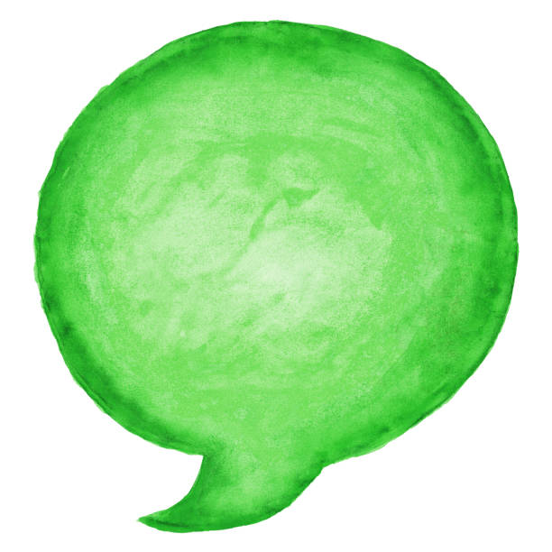 istock Speech bubble symbol with green watercolor paint texture isolated on white background. 1124260148