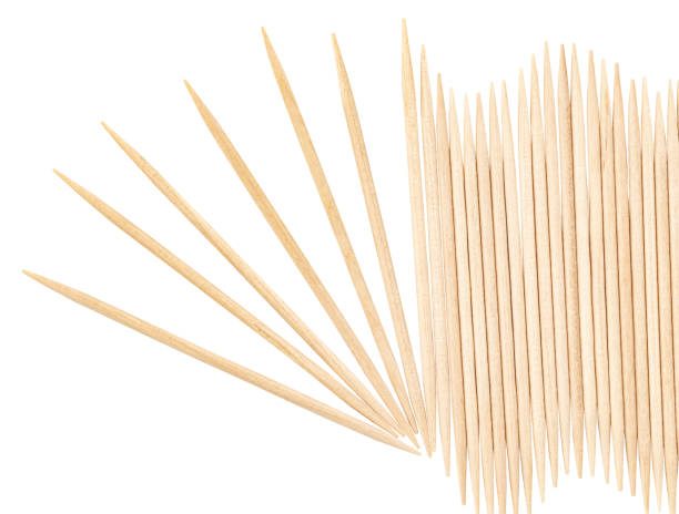 istock Wooden toothpicks isolated on white background with clipping path 1124260379