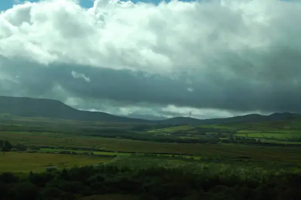 Ireland, cloudy skies, hills