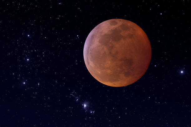 Super Blood Wolf Total Lunar Eclipse Composite Photographic composite of total lunar eclipse. Super Blood Woof Moon. penumbral lunar eclipse stock pictures, royalty-free photos & images