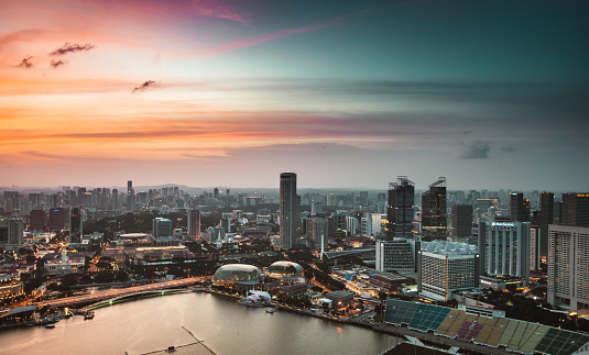 singapore skyline aerial view