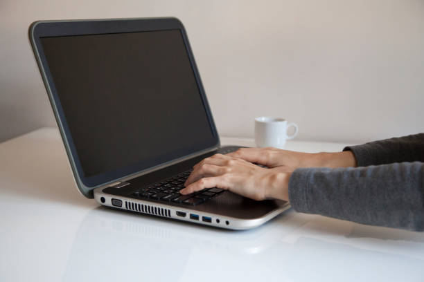 istock Printing on a laptop, office work conceptual photography 1124264924
