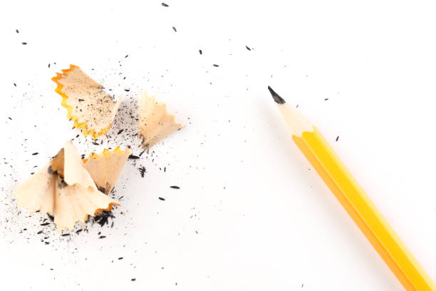 istock Wooden pencil isolated on a white background with shavings 1124271047