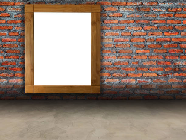 istock empty wooden billboard on red brick wall for advertisement concept 1124288436