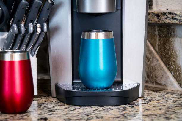istock Morning cup of modern coffee machine making morning coffee in the kitchen 1124289782