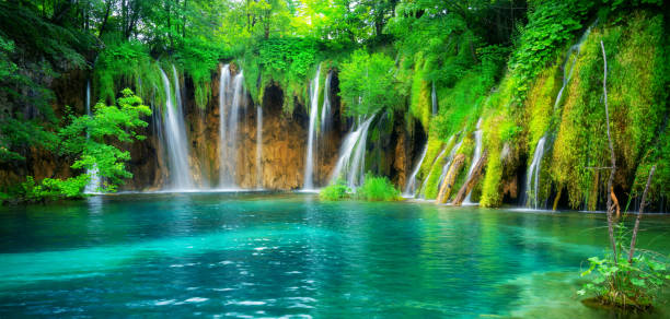 istock Waterfall landscape of Plitvice Lakes Croatia. 1124291482