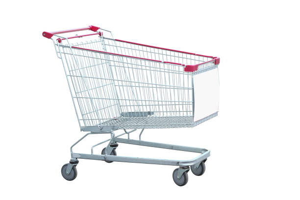 istock Empty shopping cart isolated on white background 1124292894