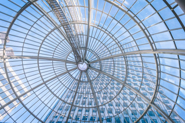 istock Office Building Seen Through Glass Roof 1124293336