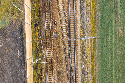 Aerial view of railroad