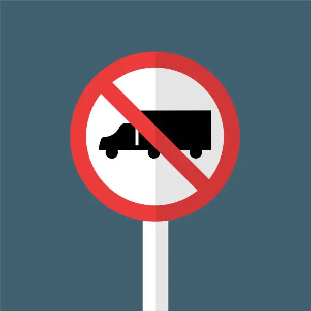 Vector illustration of No Trucks Sign