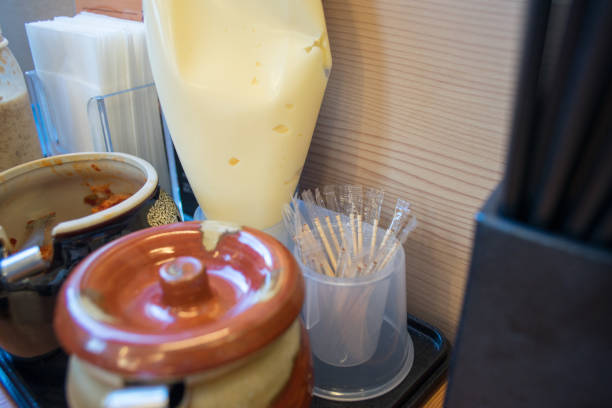 istock Toothpicks covered by plastic bag at Japanese restaurant 1124309849