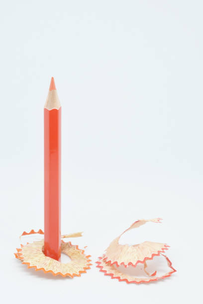 Red Pencil Isolated on White stock photo