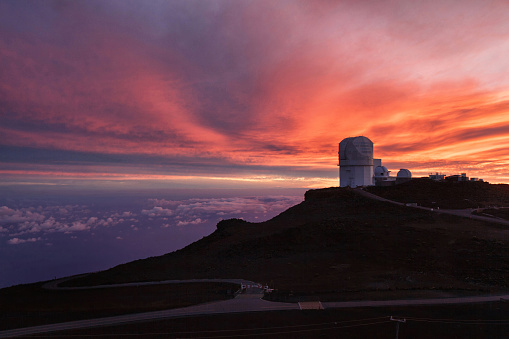 Haleakala Observatory at Sunset (horizontal)