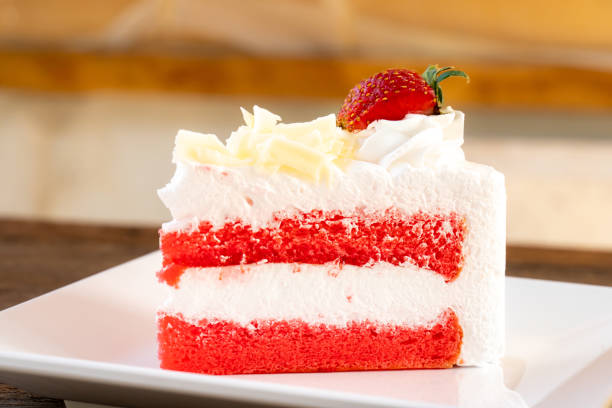 istock Strawberry Cake Dessert on White plate 1124318362