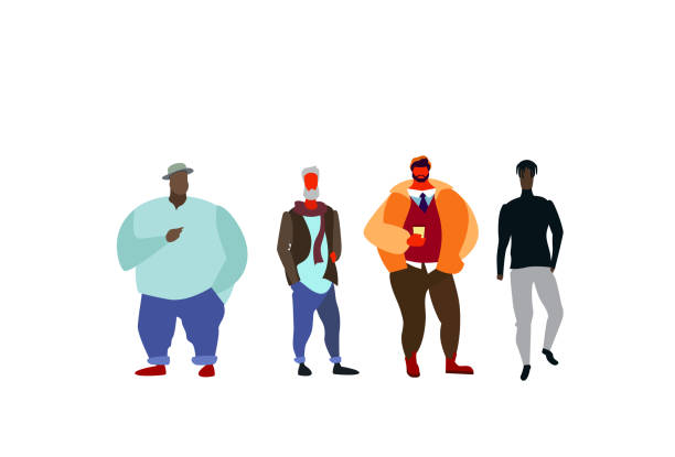 group mix race people standing together casual full length male cartoon characters flat isolated horizontal group mix race people standing together casual full length male cartoon characters flat isolated horizontal vector illustration african american male model stock illustrations