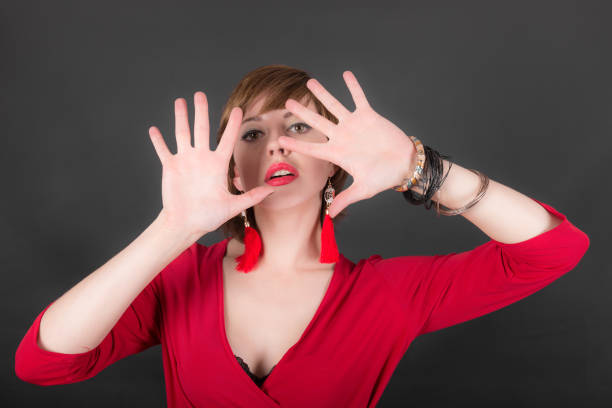 istock sensual girl on a black background 1124323977